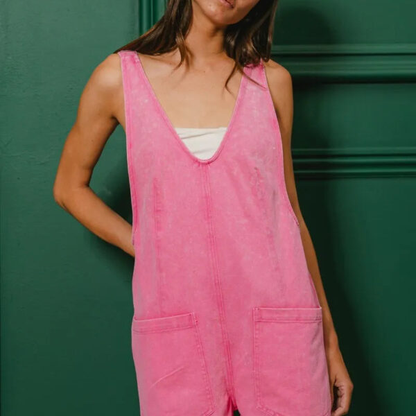 Patch Vintage Washed Denim Shortall