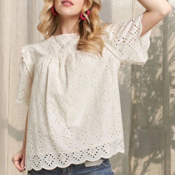 Ruffle Shoulder Blouse
