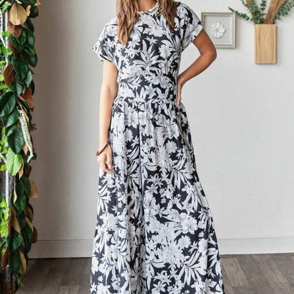 Tropical Print Top and Skirt Set