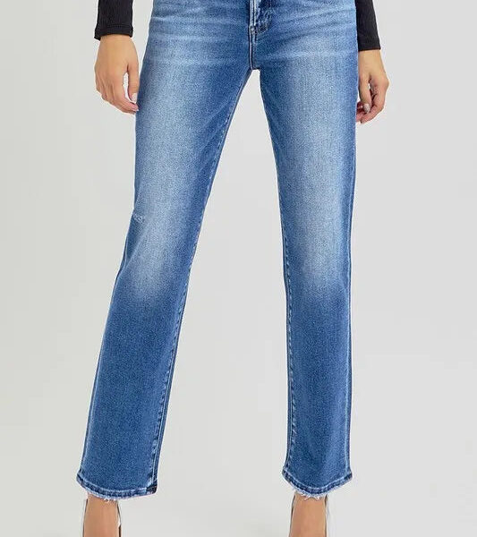 RISEN Mid Rise Ankle Tapered Jeans