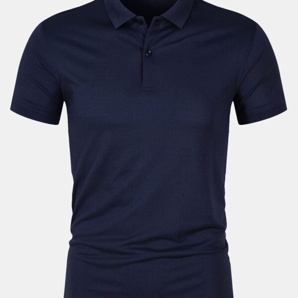 Solid Mesh Polo Shirt