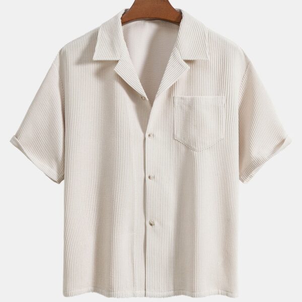Short Sleeve Corduroy Boxy Shirt