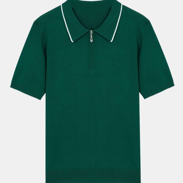 Solid Zip Sweater Polo