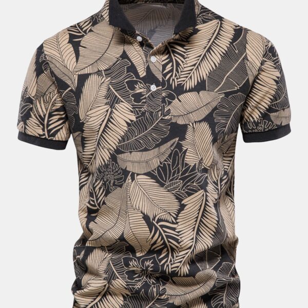 Tropical Print Polo Shirt