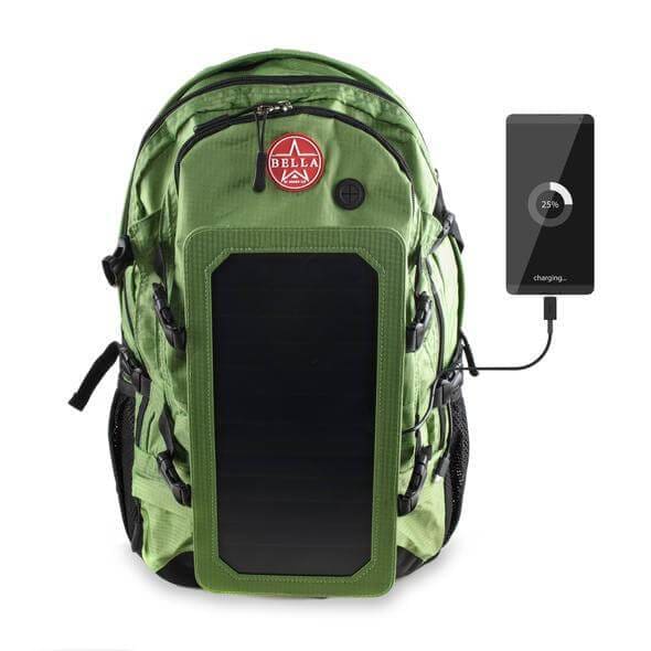 Solar Backpack 45L with power bank 6.5W 6V color Light Green