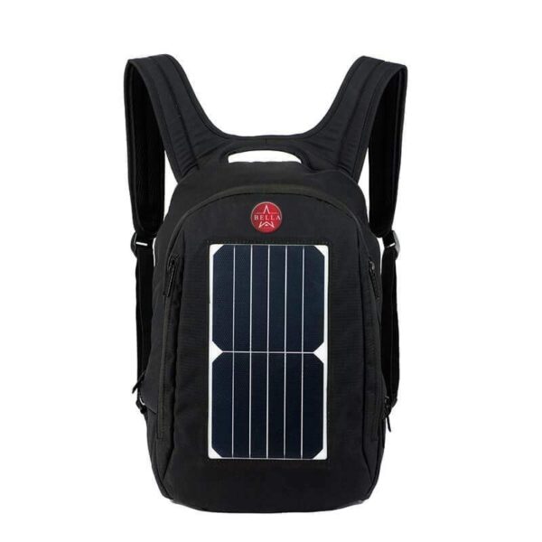 Solar Charger Backpack 35L with Power Bank Charger 6.5W Black
