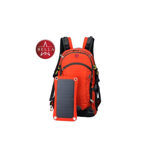 Solar power Backpack 42L with Power Bank 6.5W color Orange